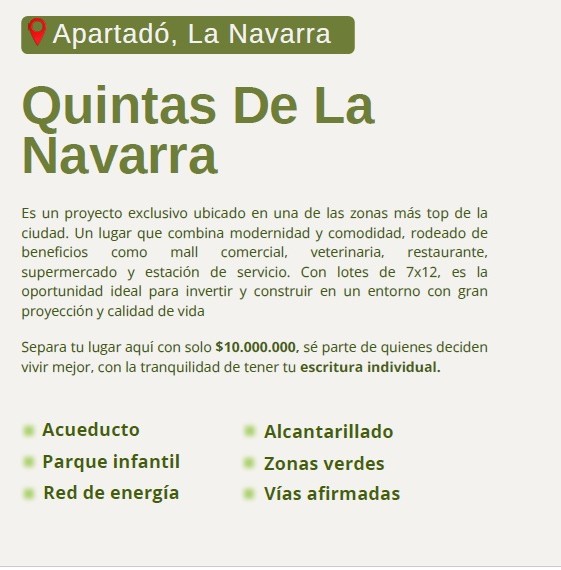 Proyecto Quintas De La Navarra - Apartadó