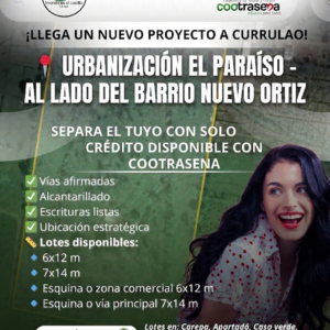 Proyecto El Paraiso - Currulao Barrio Nuevo Ortiz